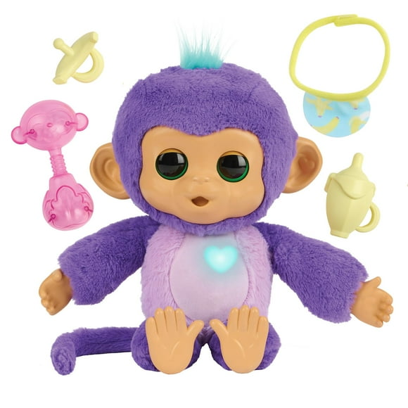 Mono Interactivo Fingerlings Care 'n' Cuddles Sunny Púrpura