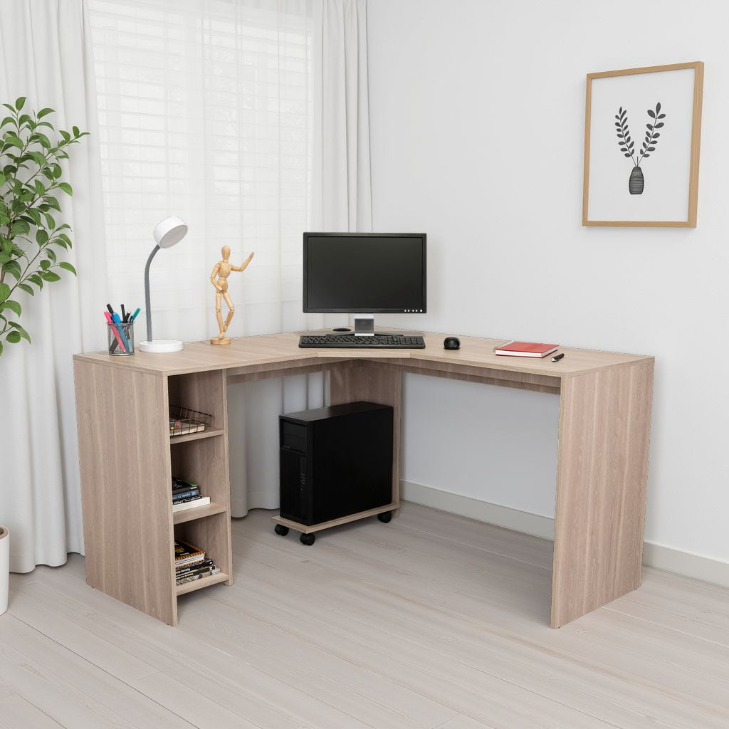 Tuhome - Escritorio En L Y Modulo Torre Pc Baggio Bardolino