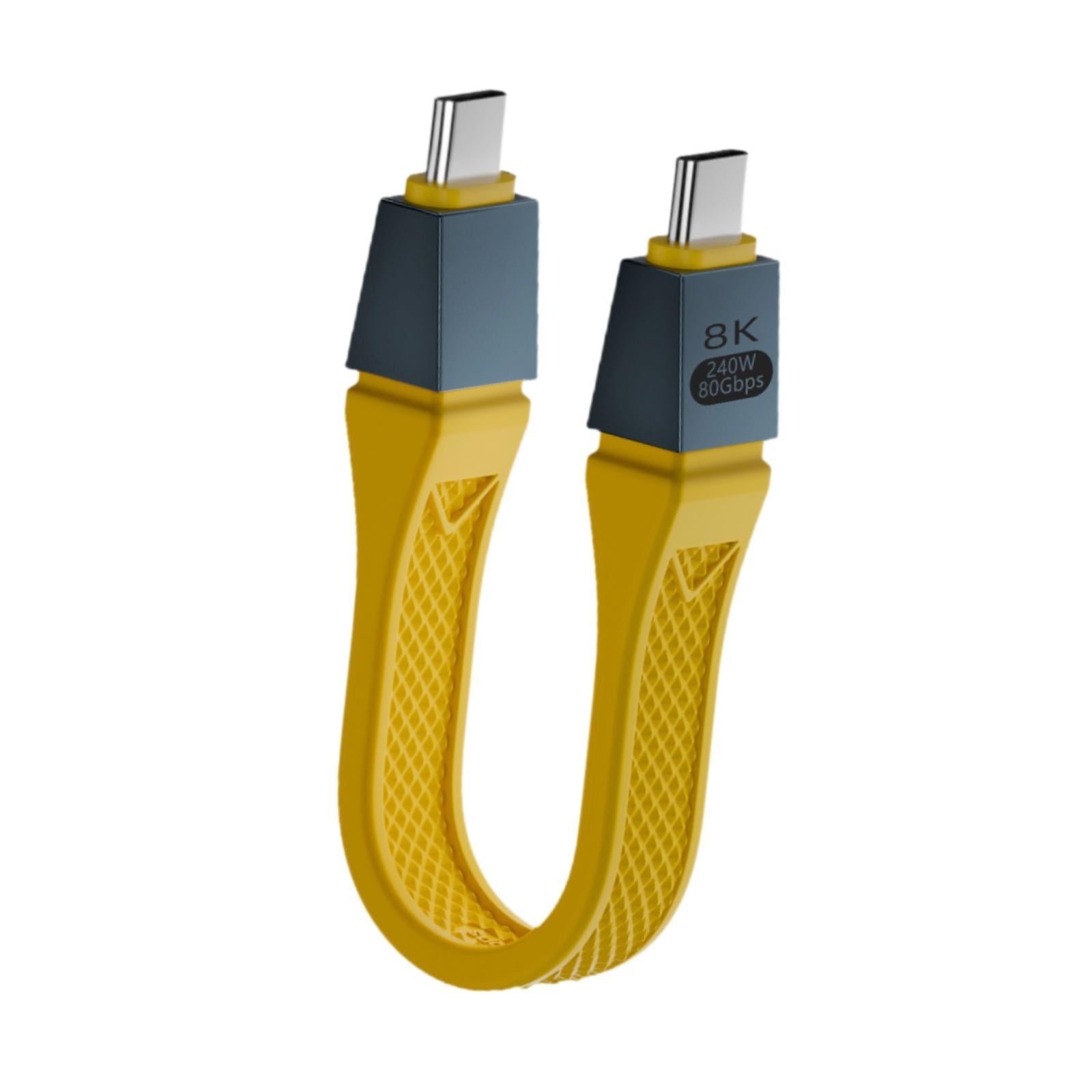 Bothyi - Usb C Cable Usb C A Usb C Cable 80 Gbps 13 Cm 240w Cable Para El Teléfono Portátil Teléfono Amarillo