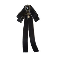 Ioensy - Cinta Pajarita Broche Corbata Cócteles Fiesta Graduación Bowknot Broche Pin Negro