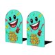thumbnail image 1 of La Fiesta Musical de Face Sujetalibros decorativos temáticos, tope para estantería con base antideslizante, uso dual para hogar y oficina - 2 piezas, 1 of 6
