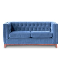 Latam Home - Sofá Roma 2C Tela Velvet Azul Petróleo