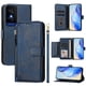 thumbnail image 5 of Funda tipo cartera para TCL 50 XE 5G con bolsillo con cremallera, tarjetero, soporte, correa para la muñeca y tapa de cuero azul, 5 of 5