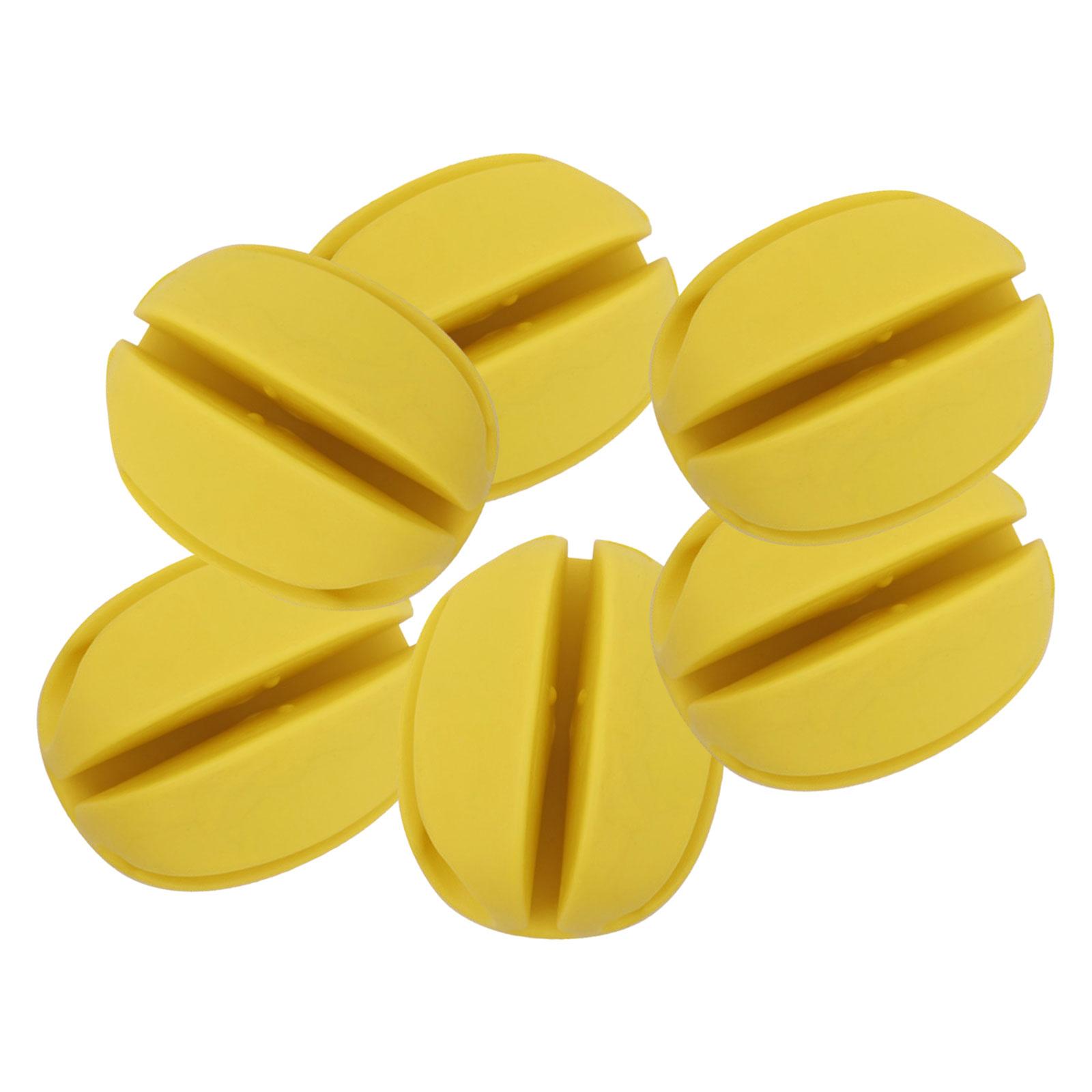 Magideal - 6 Uds Bolas Fijas Para Caña De Pescar, Correas De Silicona Para Soporte De Caña De Pescar, Clips Para Caña De Pescar Con Señuelo, Suministros De Pesca Amarillo