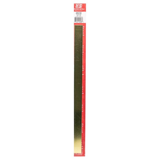Tira metálica de latón galvanizado K&S de 0,76 cm de ancho x 0,08 cm de alto x 30,48 cm de largo