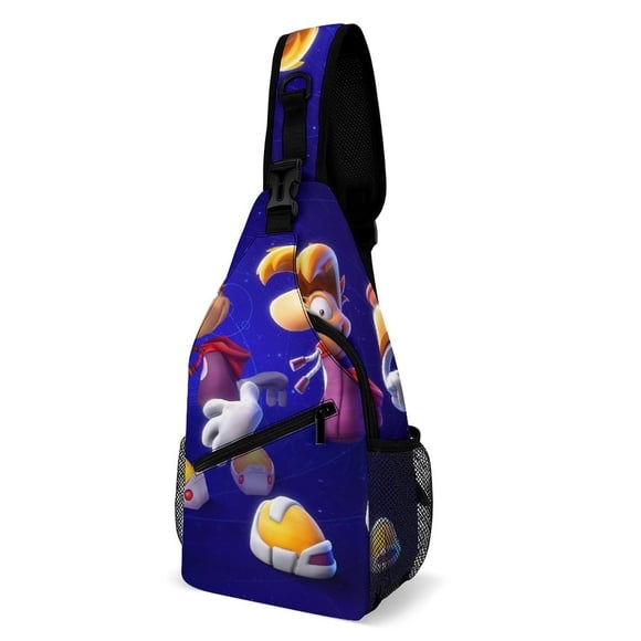 Rayman Riñonera Bandolera con Estampado Integral para Hombres y Mujeres, Bolso Cruzado Gráfico de Tendencia, Mochila de Hombro Streetwear para Ciclismo y Deportes, Riñonera Versátil Casual