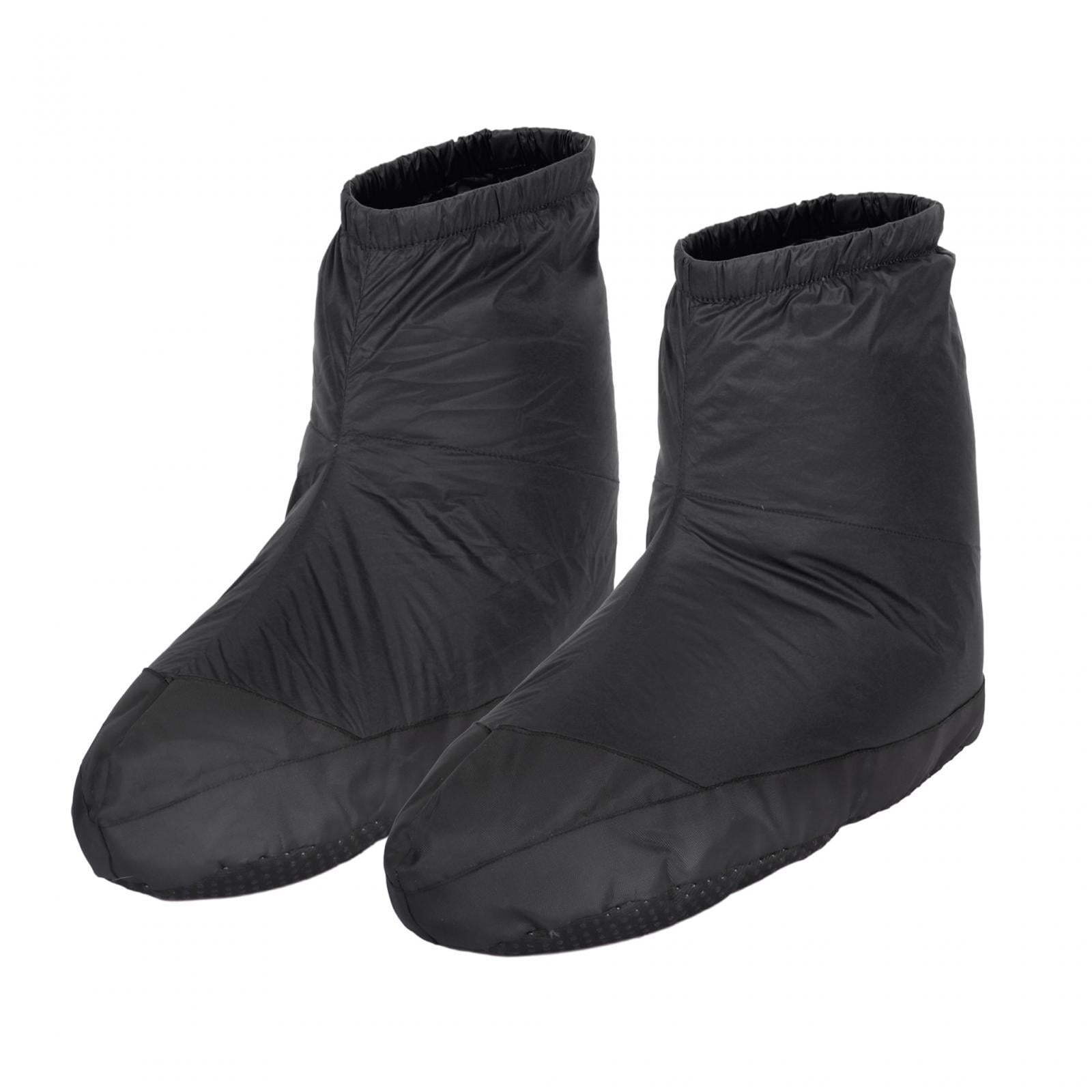 Magideal - Botines De Plumas, Zapatillas, Calcetines Para Dormir, Calcetines Cálidos Impermeables, Botas De Plumas Para Acampar, Esquí, Snowboard, Zapatos De Color Negro M