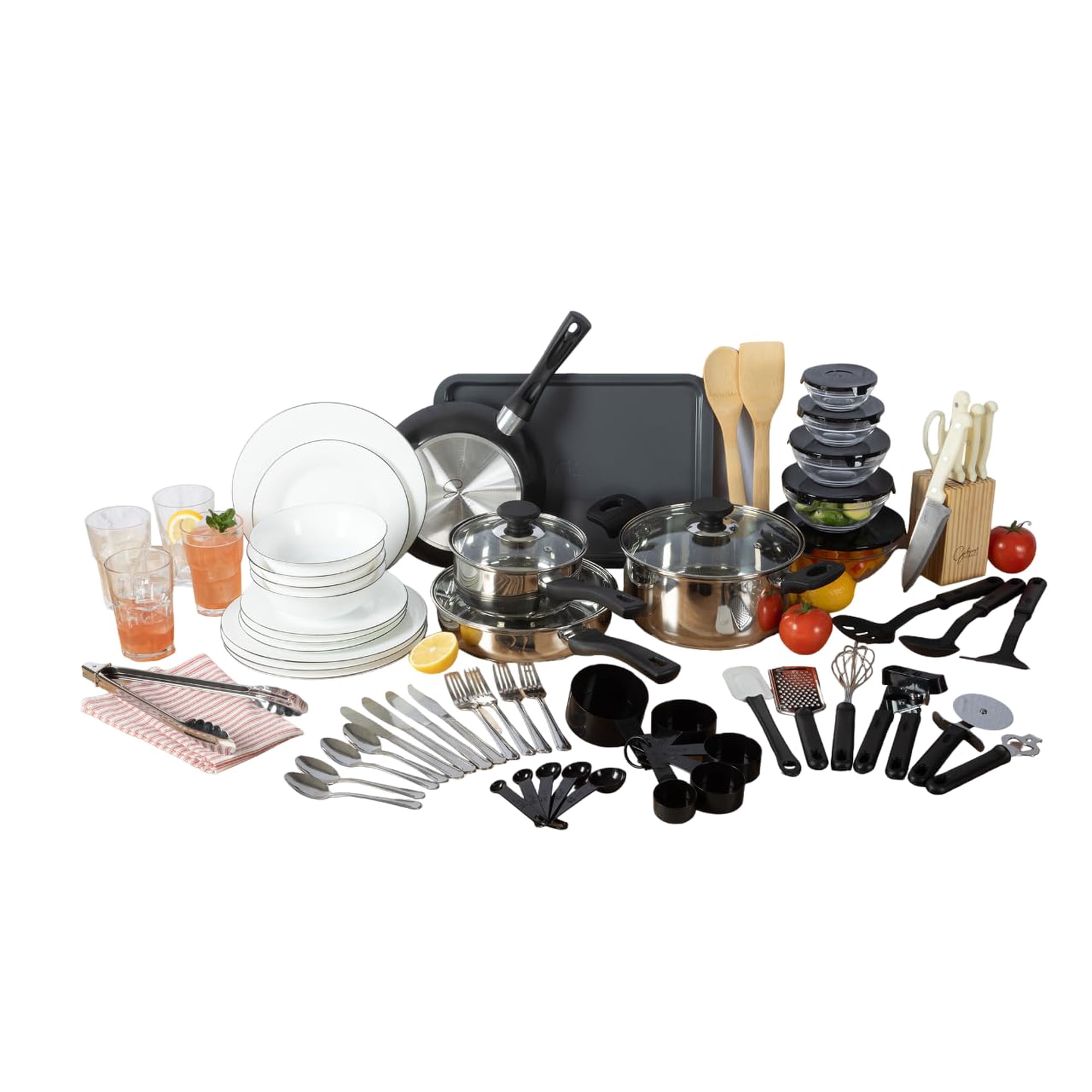 Juego De Cocina Gibson Home, 74 Piezas, Ollas, Sartenes, Utensilios De Cocina Y Vajilla