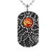 thumbnail image 1 of grano retro ojo de acero inoxidable escudo colgante collar de cadena ojo naranja, 1 of 5