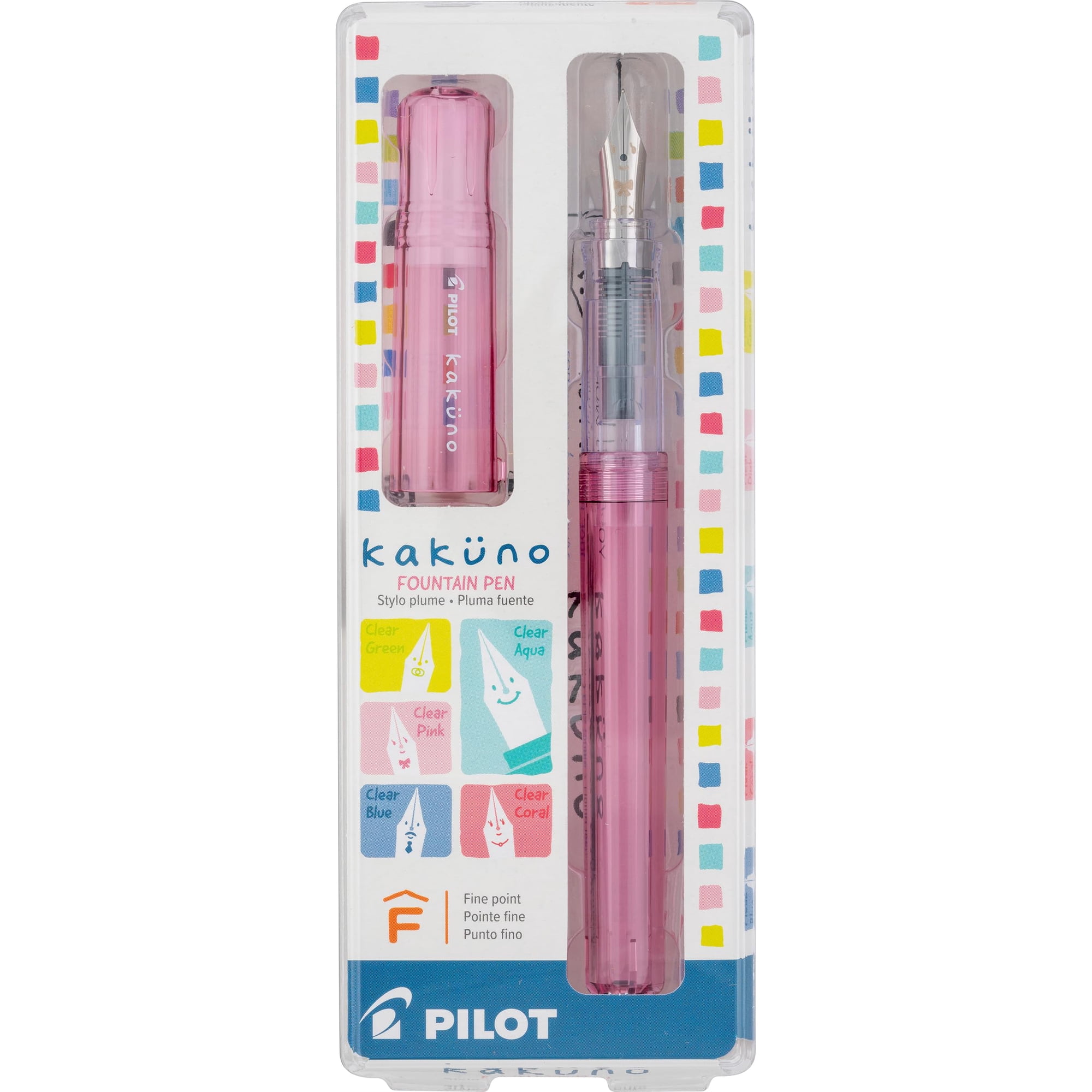 Pluma Estilográfica Pilot Kakuno Pink Barrel, Punta Fina, Tinta Negra
