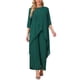 thumbnail image 1 of INSPIRE CHIC Conjunto de 2 Piezas de Chiffón para Mujer de Halloween, Blusa con Volantes y Pantalones de Pierna Ancha, Traje Formal para Boda, Verde Oscuro S, 1 of 6