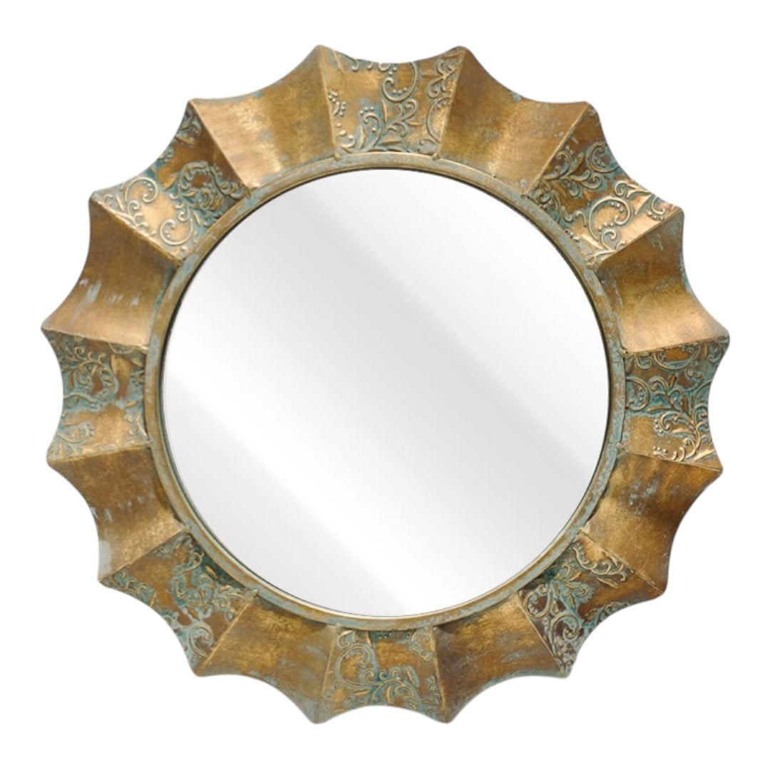 Sorento - Espejo Metálico Dorado Sol Envejecido