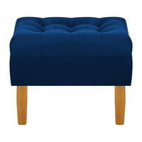 Bodevir - Pouf Wood 1C Felpa 04 Azul Marino