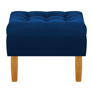 Bodevir - Pouf Wood 1C Felpa 04 Azul Marino