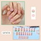 thumbnail image 2 of Square Press On Nails Short Fake Nails French Tip Colorful Glue On Nails With Designs 24 Pcs Glossy Acrylic Nails For Women And Girls, 2 of 2
