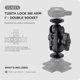 thumbnail image 2 of Brazo de Montaje TUSITA Lock 360 Doble Enchufe 6 cm Tamaño B, 2 of 7
