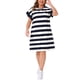 thumbnail image 5 of Agnes Orinda Vestido Túnica Talla Grande para Mujeres Verano 2026 Manga Corta a Rayas Casual Camiseta Vestido 3X Azul, 5 of 7