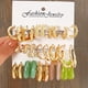 thumbnail image 2 of 15 Pairs C Shape Hoop Earrings Set Elegant Minimalist Style Alloy 18K Gold Plated Jewelry Trendy Female Gift, 2 of 5