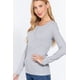 thumbnail image 4 of Saronite Camiseta Térmica Básica de Manga Larga con Cuello Redondo y Canalé, Gris Jaspeado (para Mujer), 4 of 4