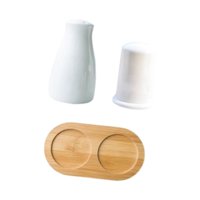 Magideal - Salero Y Pimentero, Agitadores De Especias Con Bandeja, Utensilios De Cocina, Agitadores De Cerámica, Dispensador De Especias Para El Hogar, Mesa De C C