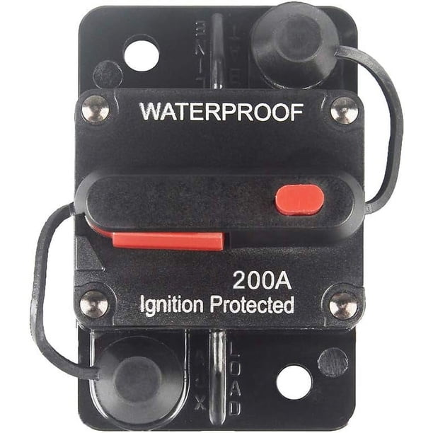 Disyuntor con reinicio manual de 12 V-36 V CC, resistente al agua, montaje en superficie para audio de coche, RV, barco, camión, motor de arrastre, 30-300 A, altavoz de coche, fusible reiniciable.