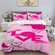 thumbnail image 1 of Pink Romantic Love Pattern Digital Print Set Polyester Light Beige-Friendly Fabric, 1 of 1