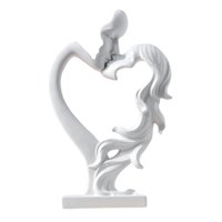 Magideal - Estatuilla De Pareja Besándose, Estatua De Pareja De Besos, Escultura De Amantes Románticos De Estilo Nórdico Para Centro De Mesa, Estante, Decoración Blanco