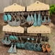 thumbnail image 1 of 3pairs Vintage Geometric Earrings - Ancient Copper with Matchy Blue Design - Simple and Stylish Fashion Accessory, 1 of 5