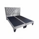 thumbnail image 1 of Cama Europea 2 plazas con Respaldo y bases divididas tapizada en Felpa Gris Claro, 1 of 4