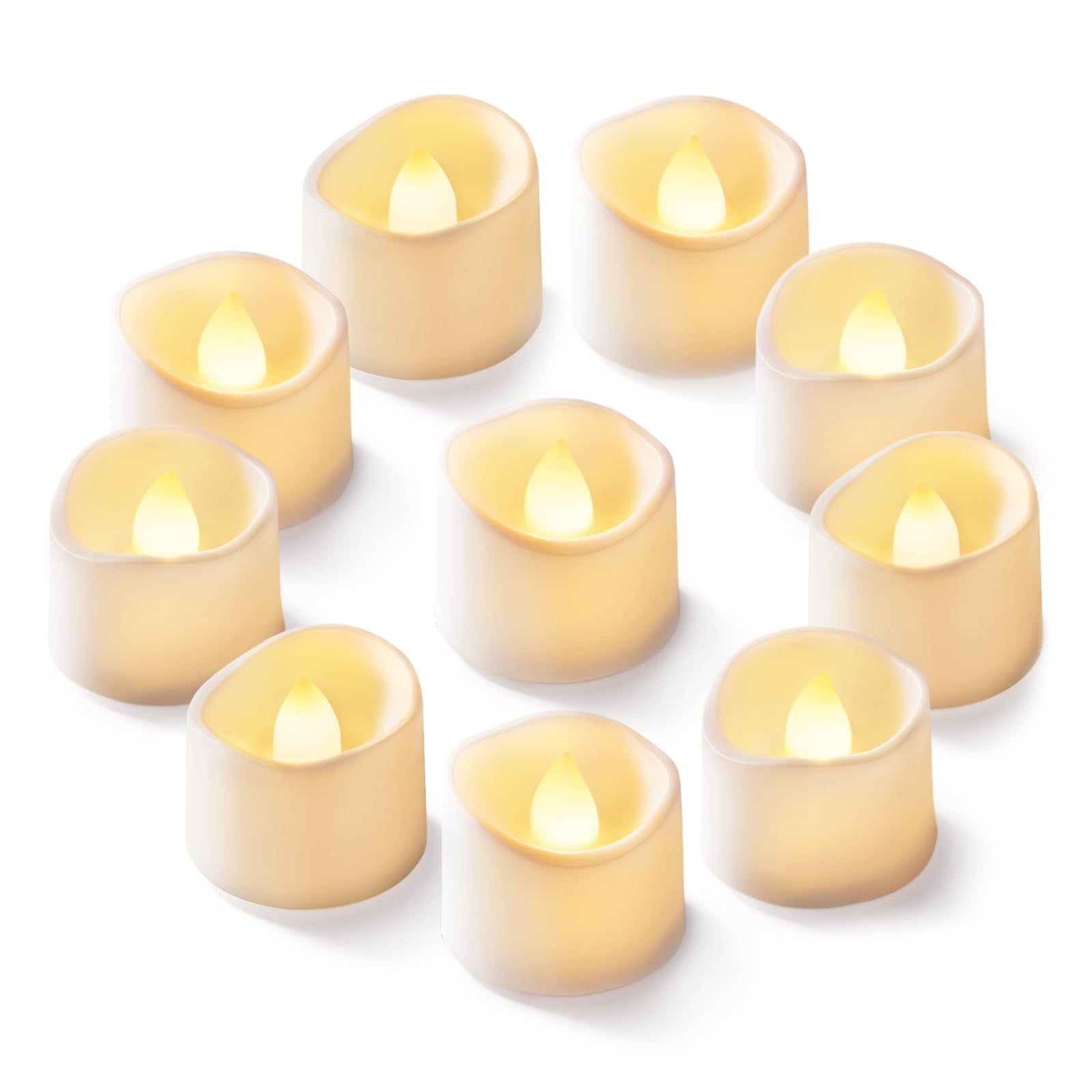 Velas De Té Led Sin Llama Homemory, Paquete De 12 Unidades, 240 Ml
