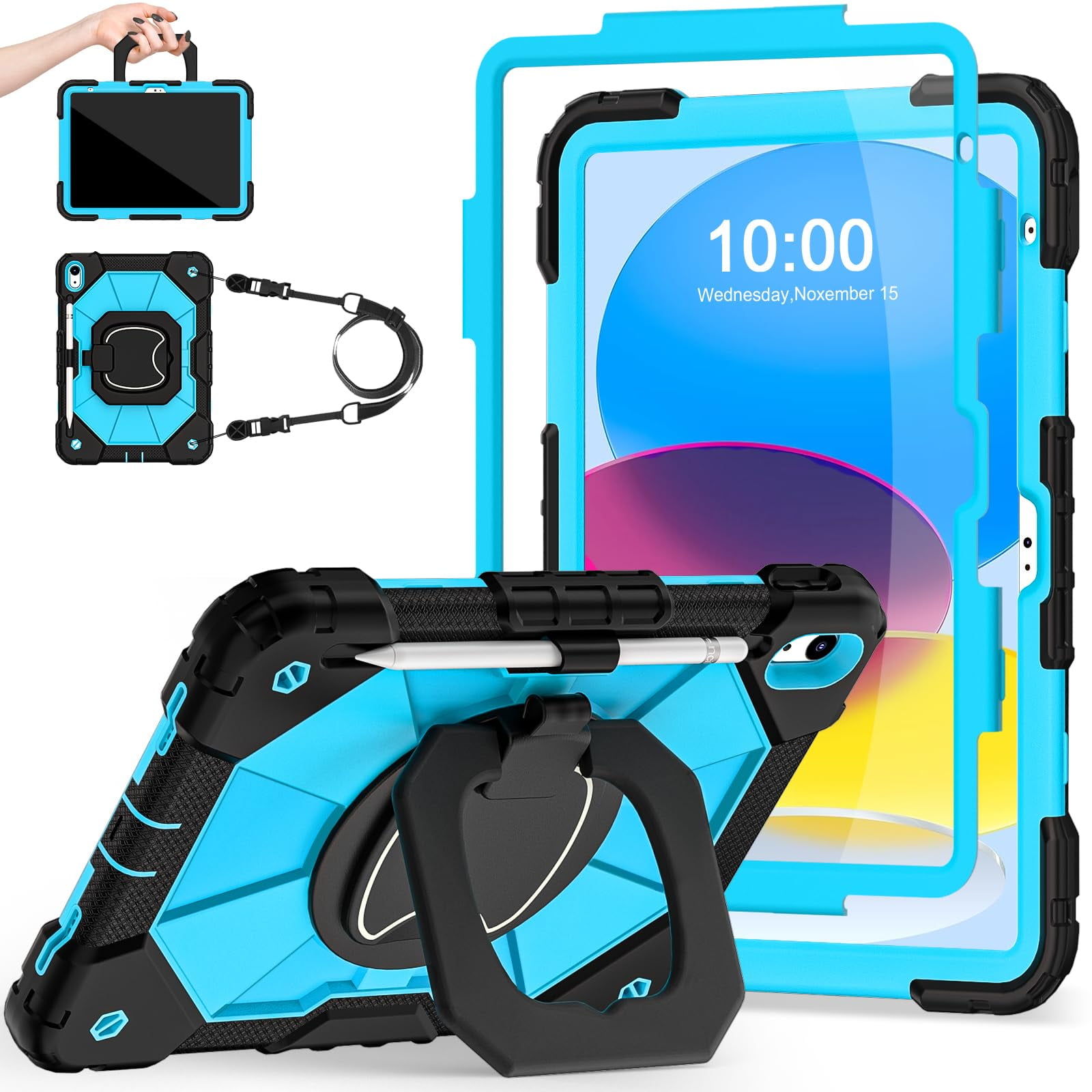 Funda Para Ipad Auizotl A16 11.ª Y 10.ª Generación 11/10.9 Pulgadas Con Accesorios
