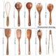 thumbnail image 2 of Set de utensilios de cocina con espátula y cucharón de madera de teca natural (10), 2 of 6