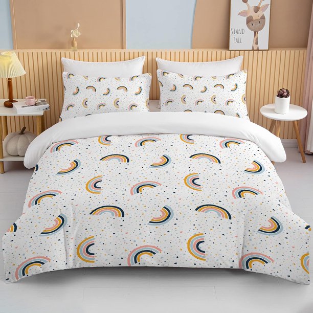 Purple Unicorn Full Bedding Set for Kids Boys Girls Glitter Galaxy Unicorn Duvet Cover 3 Piece Space Unicorn Comforter Cover