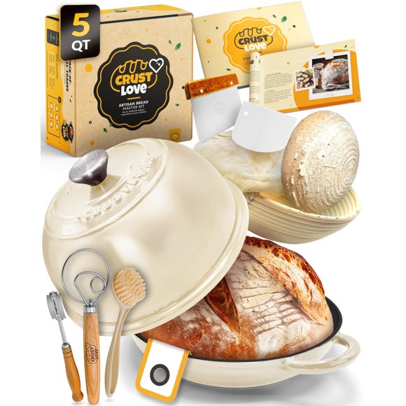 Olla Holandesa CRUSTLOVE 5QT esmaltada – Kit de horneado de pan