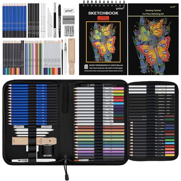 Set de Dibujo Prina 76 Piezas Kit Artístico Multicolor