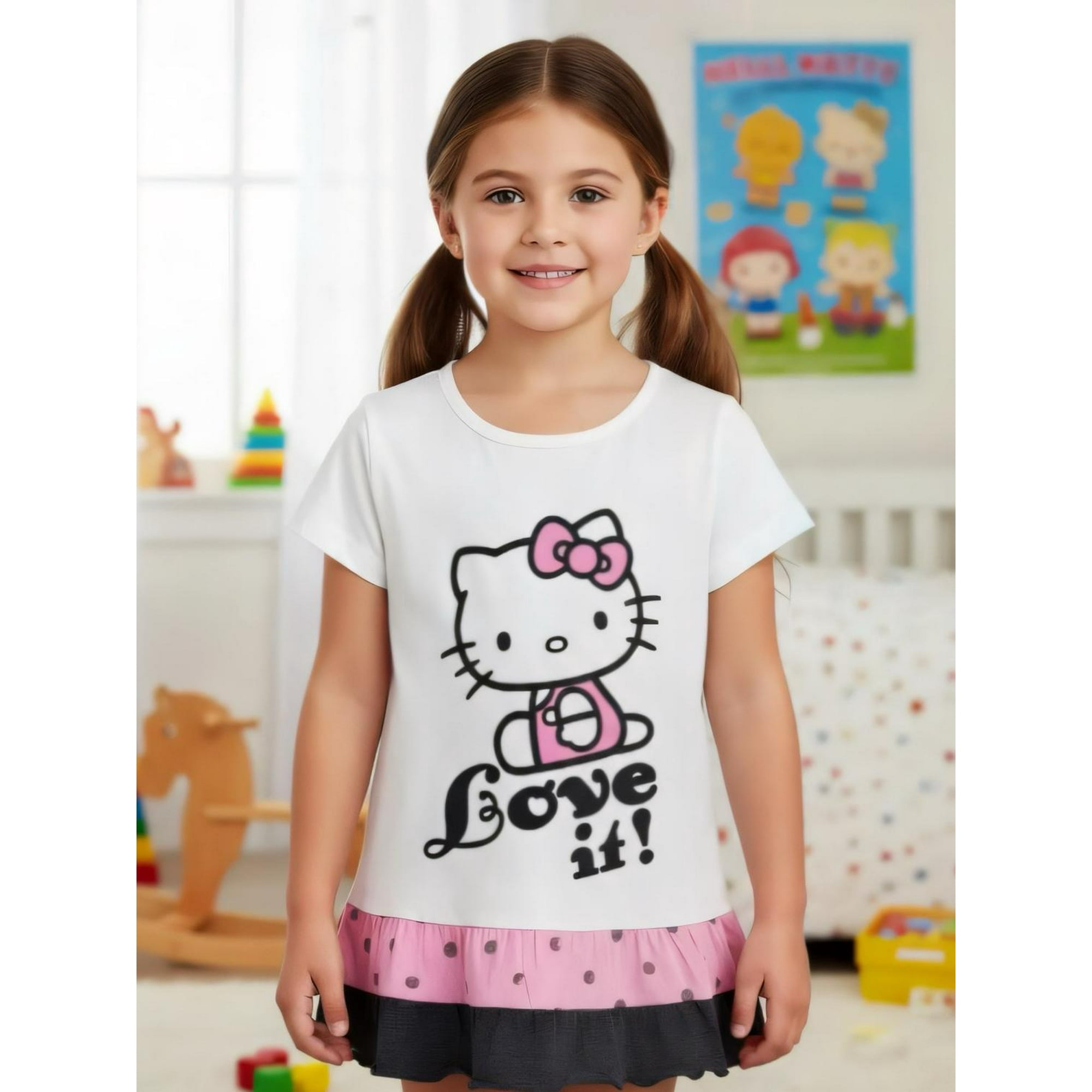 Polera Niña Hello Kitty Beige 8