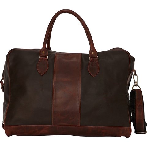 Bolso Sharo Classic Leather Duffle Cuero Bicolor
