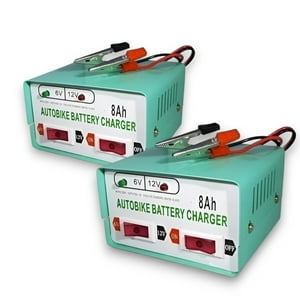 Genérico - Pack X2 Cargador De Batería Para Autos Y Motos 12V 6V /8Ah