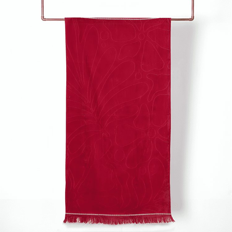 Toalla De Playa 3d 80×160 Cm. Algodón Jacquard/ Flores Fucsia – Mashini