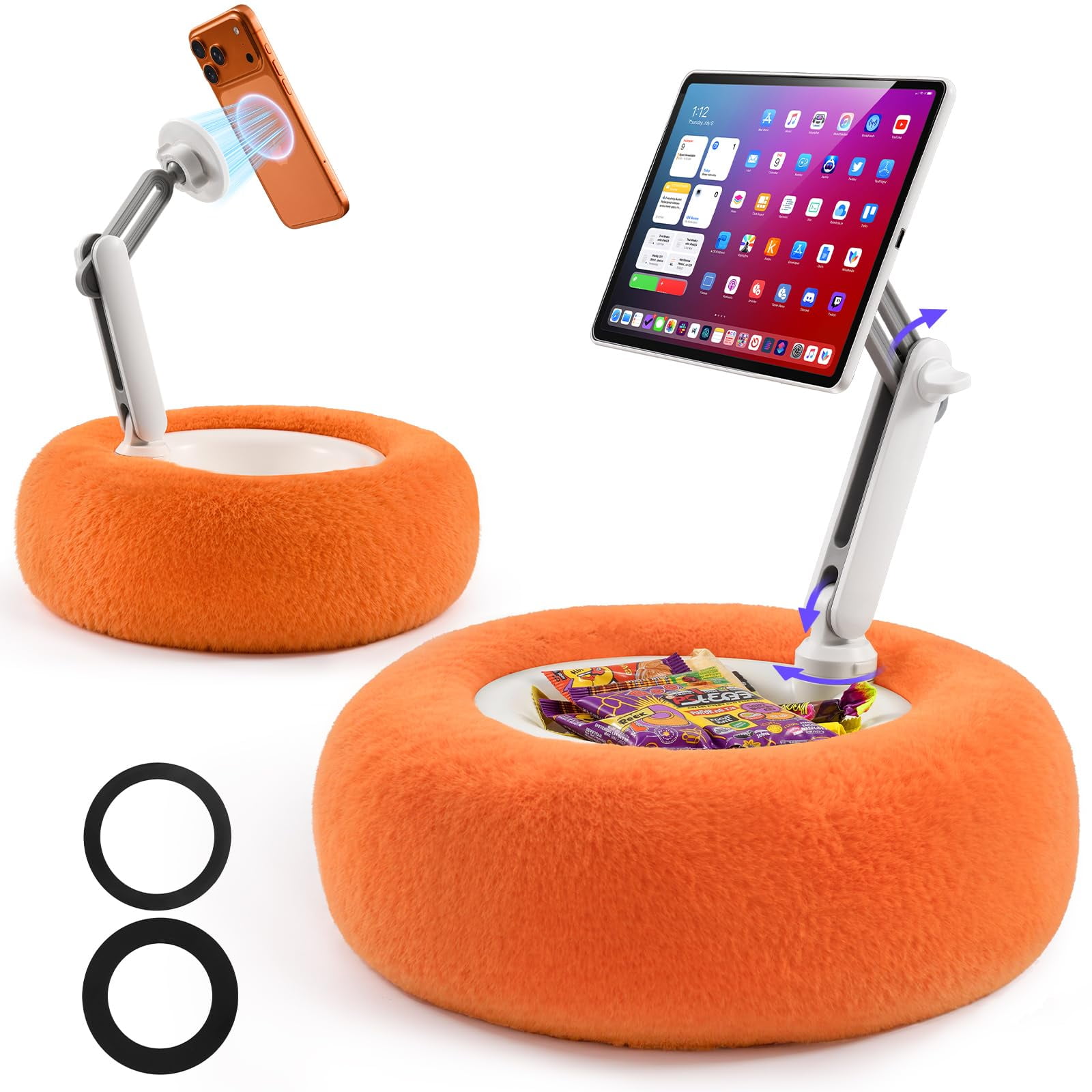 Soporte De Almohada Para Tablet Xaovuir Ajustable Con Imán Y Bandeja Para Snacks