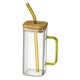 thumbnail image 5 of Taza De Leche De 400 Ml, Recipiente Para Bebidas, Cuadrado Transparente Para El Desayuno, Té, Agua, Jugo, Amarillo, 5 of 5