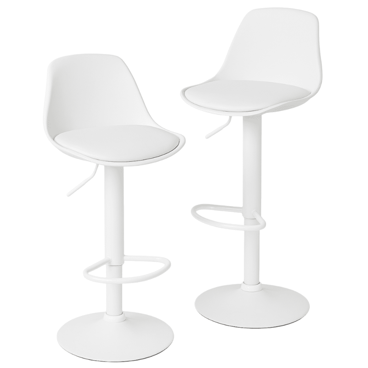 Moboi - Pack 2 Taburetes Eames Base Blanca Para Cocina O Bar Blanco
