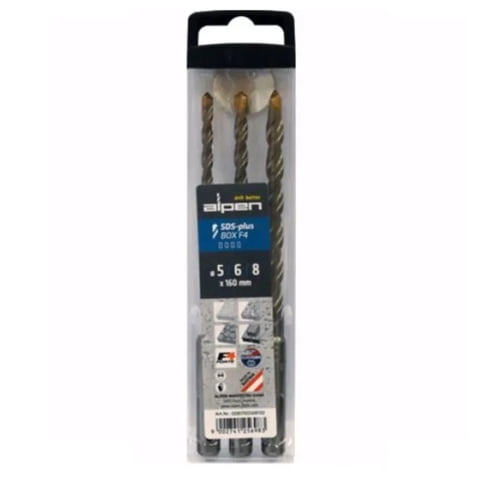 Alpen - Set 3 Brocas Concreto Sds Plus 5 / 6 / 8 Mm X 160 Mm - F4