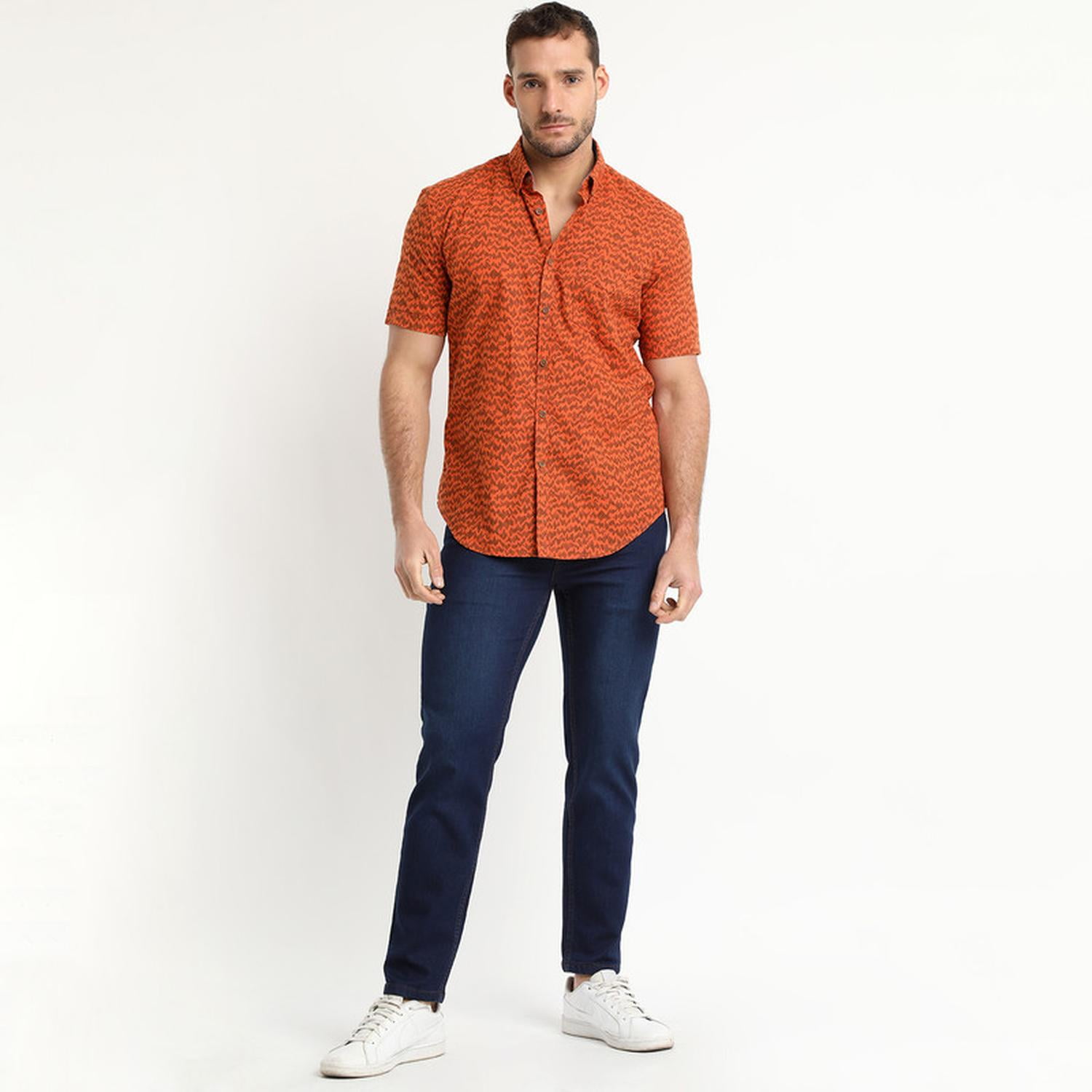 Truval - Camisa Estampada Diseño Mc Naranja Naranja S