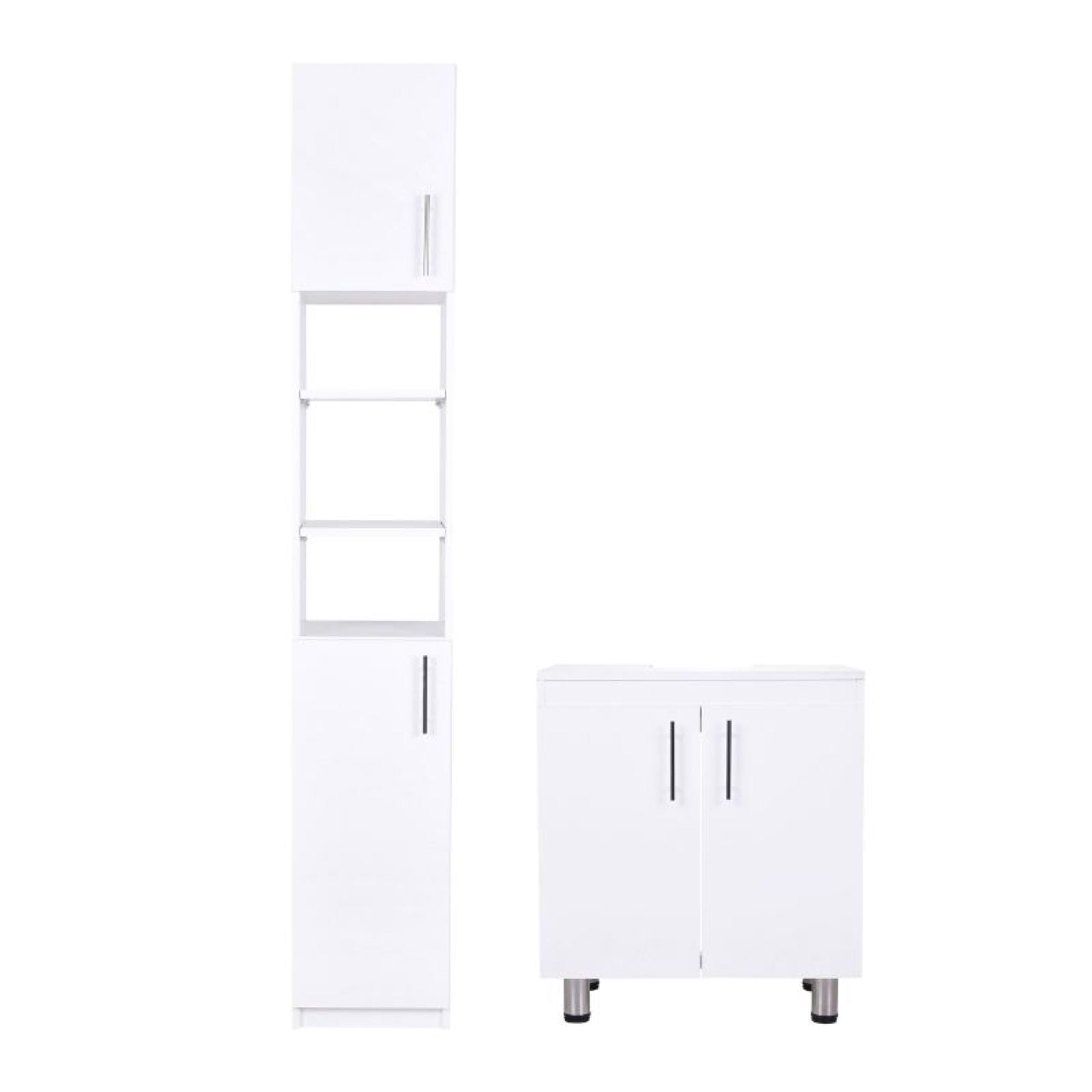 Combo Vanitorio + Estante Organizador Baño Blanco