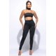 thumbnail image 1 of Saronite Conjunto de Mono y Pantalón Largo sin Tirantes con Cuello de Tubo y Gargantilla, Negro (para Mujer), 1 of 4