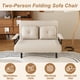 thumbnail image 3 of 46" Wide Folding Sofa Bed 5-in-1 Convertible Chair for Two - 5-Position Adjustable Backrest with Pillow, Space-Saving Sleeper for Living Room, Bedroom & Office (71.6"W x 46"D)(White), 3 of 3