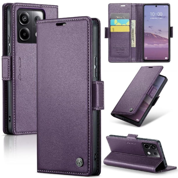 CaseMe tipo cartera Xiaomi Redmi Note 13 Pro 5G con cierre magnético, RFID, tarjetero, soporte, carga inalámbrica