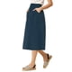 thumbnail image 4 of INSPIRE CHIC Falda de Algodón para Mujer Cintura Elástica Casual Campesina A-Line Midi con Bolsillos Azul Oscuro XL, 4 of 8