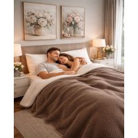 Imac Hogar - Frazada Con Chiporro Elegante Plaza Y Media 150X200Cm Café